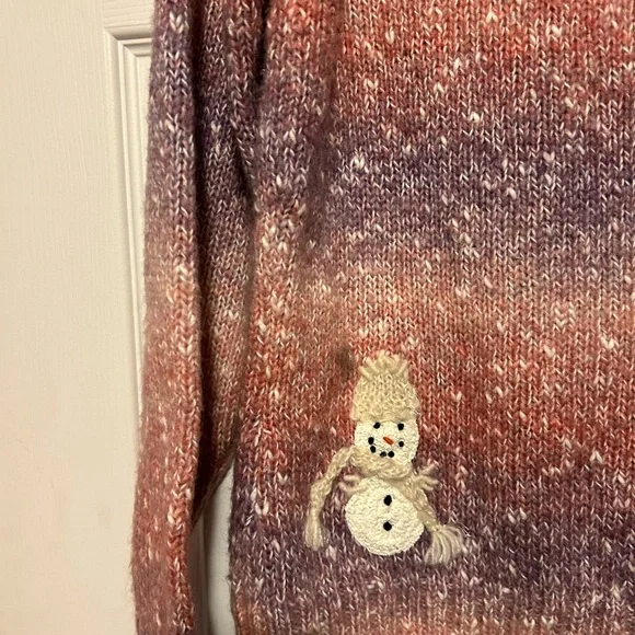 Talbots vintage Winter/Christmas Sweater, size XL, shades of pink and white. - Picture 3 of 12